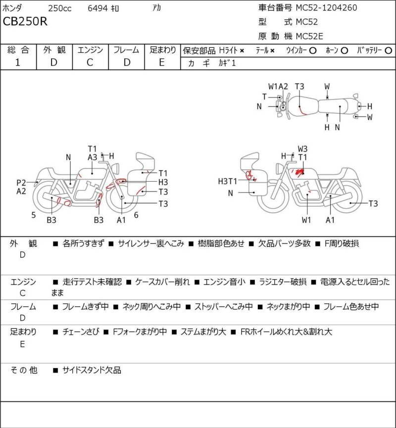 Карта повреждений